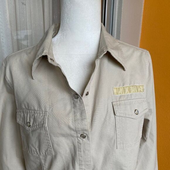 Route 66 Original Clothing Co Tan Snap Front Shirt SZ L - Picture 4 of 15